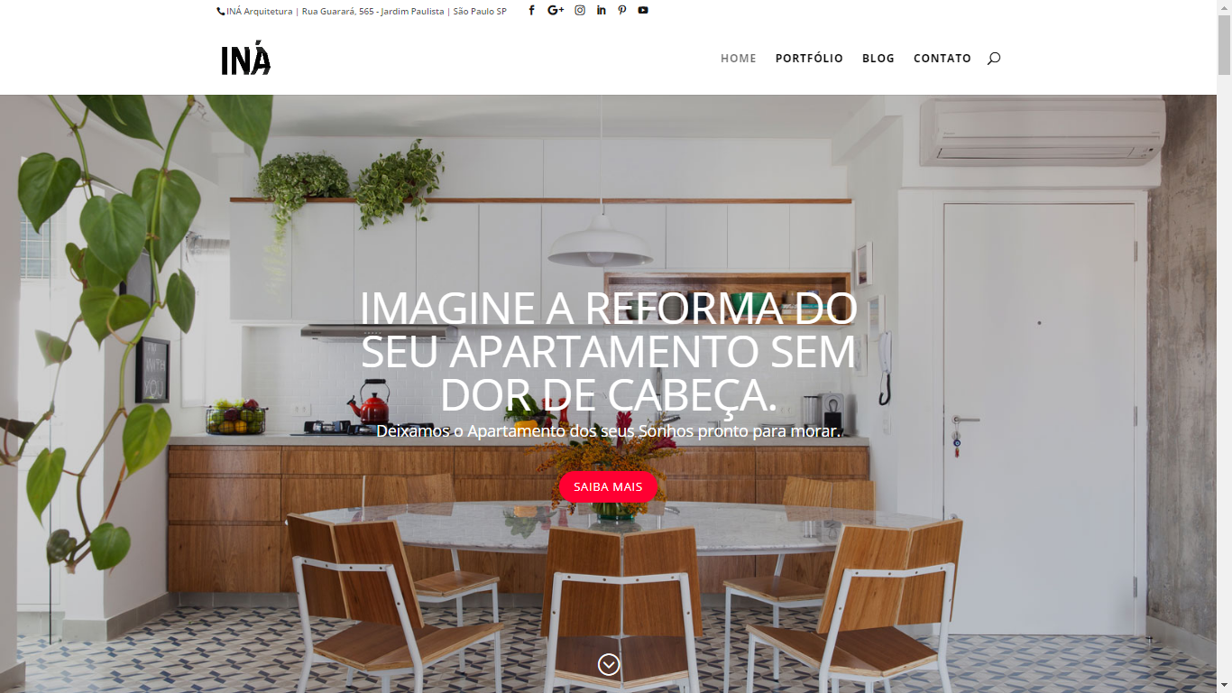 site home page - Iná Arquitetura