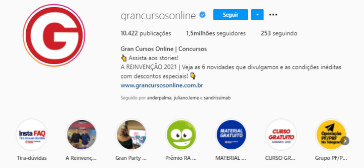 Instagram grancursosonline
