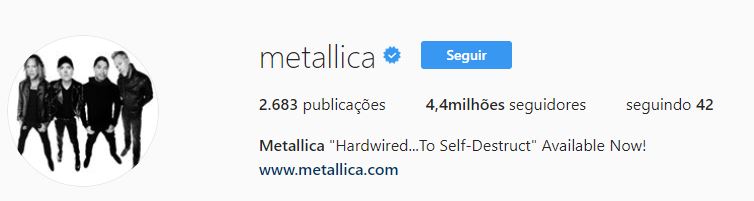 metallica instagram