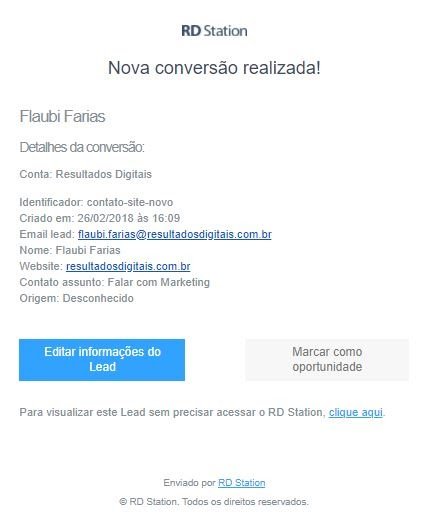 rd station conversao lead email
