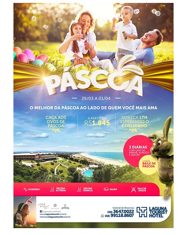campanha de marketing de páscoa - laguna tourist hotel