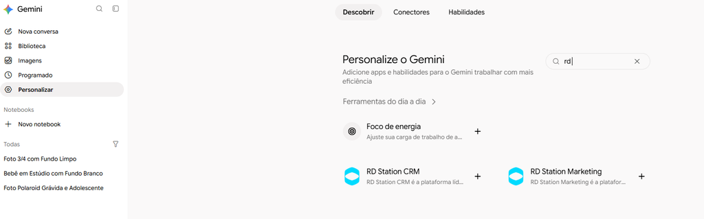 Google Gemini conectado à RD Station